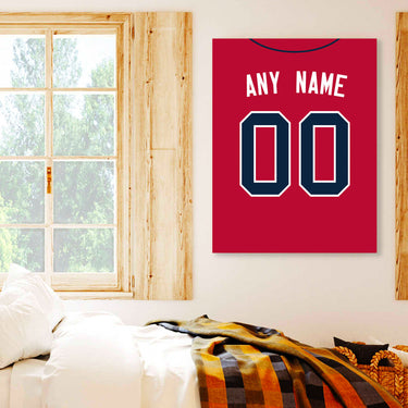 Atlanta Jersey Custom Canvas Print Wall Art for Boy Girl Men Women Baseball Personalized Canvas Art